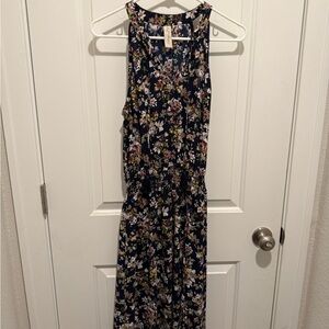 Allison Joy Floral Midi Dress - Navy and Multicolor